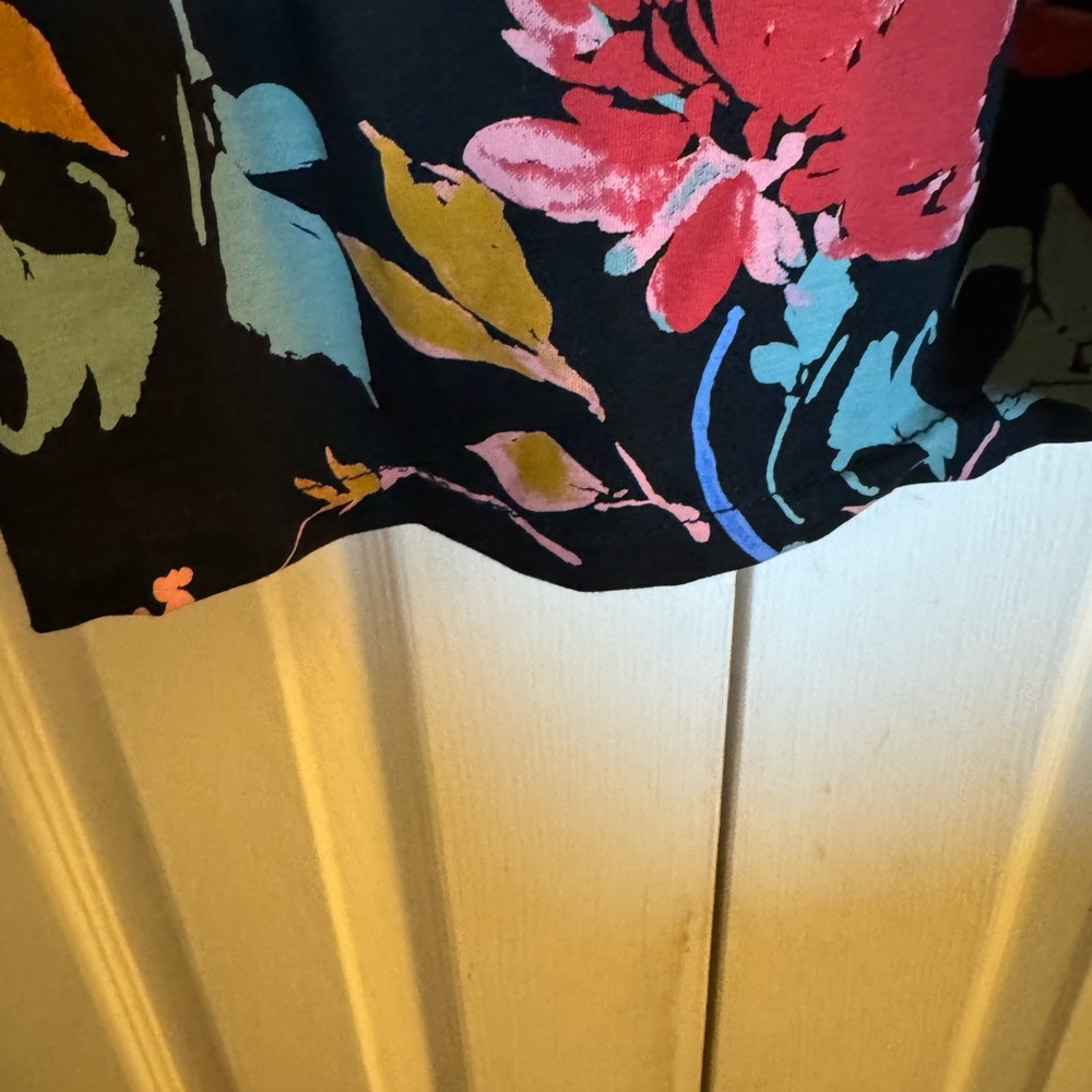 Pact Fit and Flare Maxi Cross back Organic Cotton Floral Black Dress Medium - Picture 6 of 6